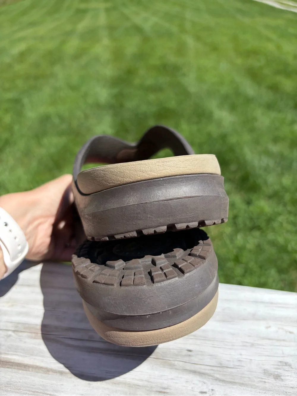 CROCS Modi Sport Flip Flop Sandals Tan Brown Men's 13 Slip On